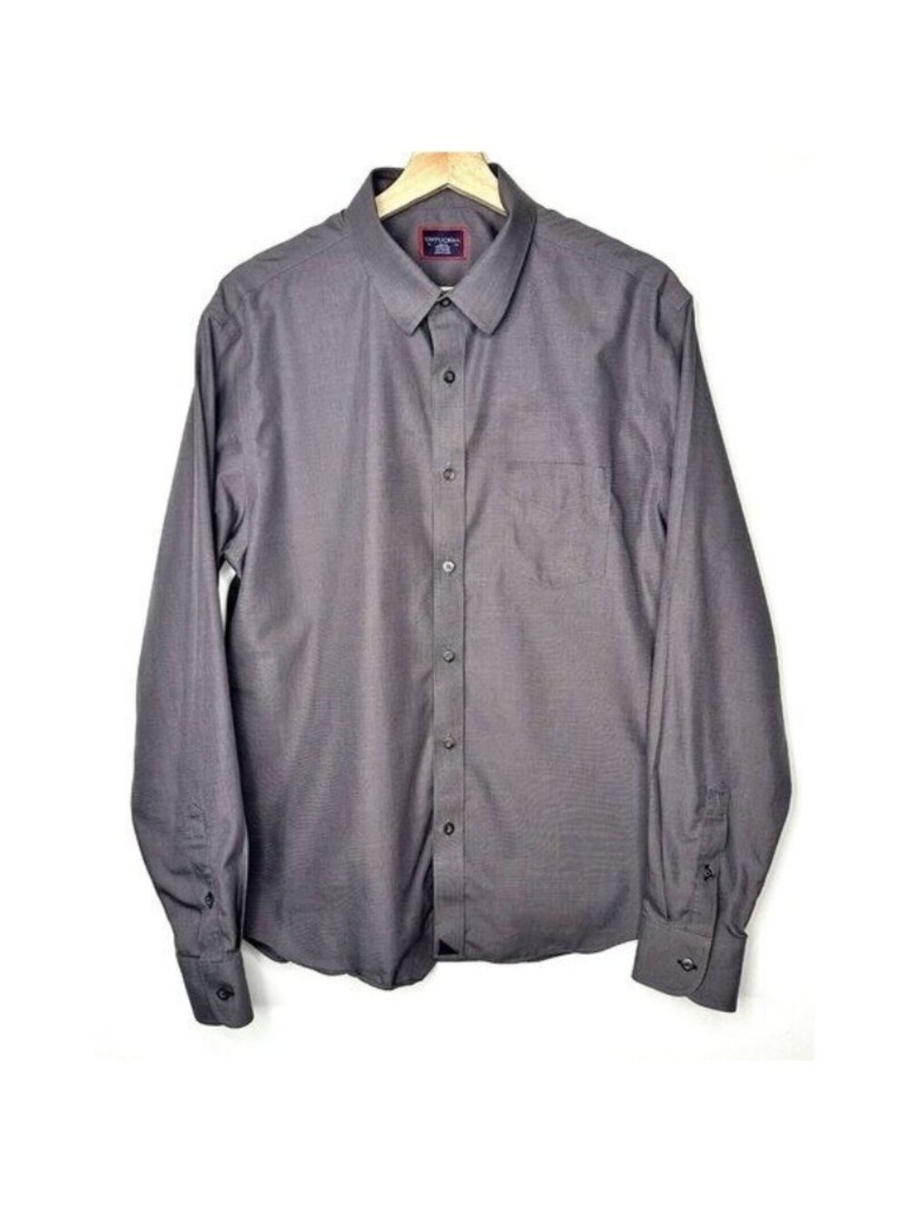 UNTUCKit Sanglovese Mens Shirt Large Gray Wrinkle Free Button Up Untucked Fit